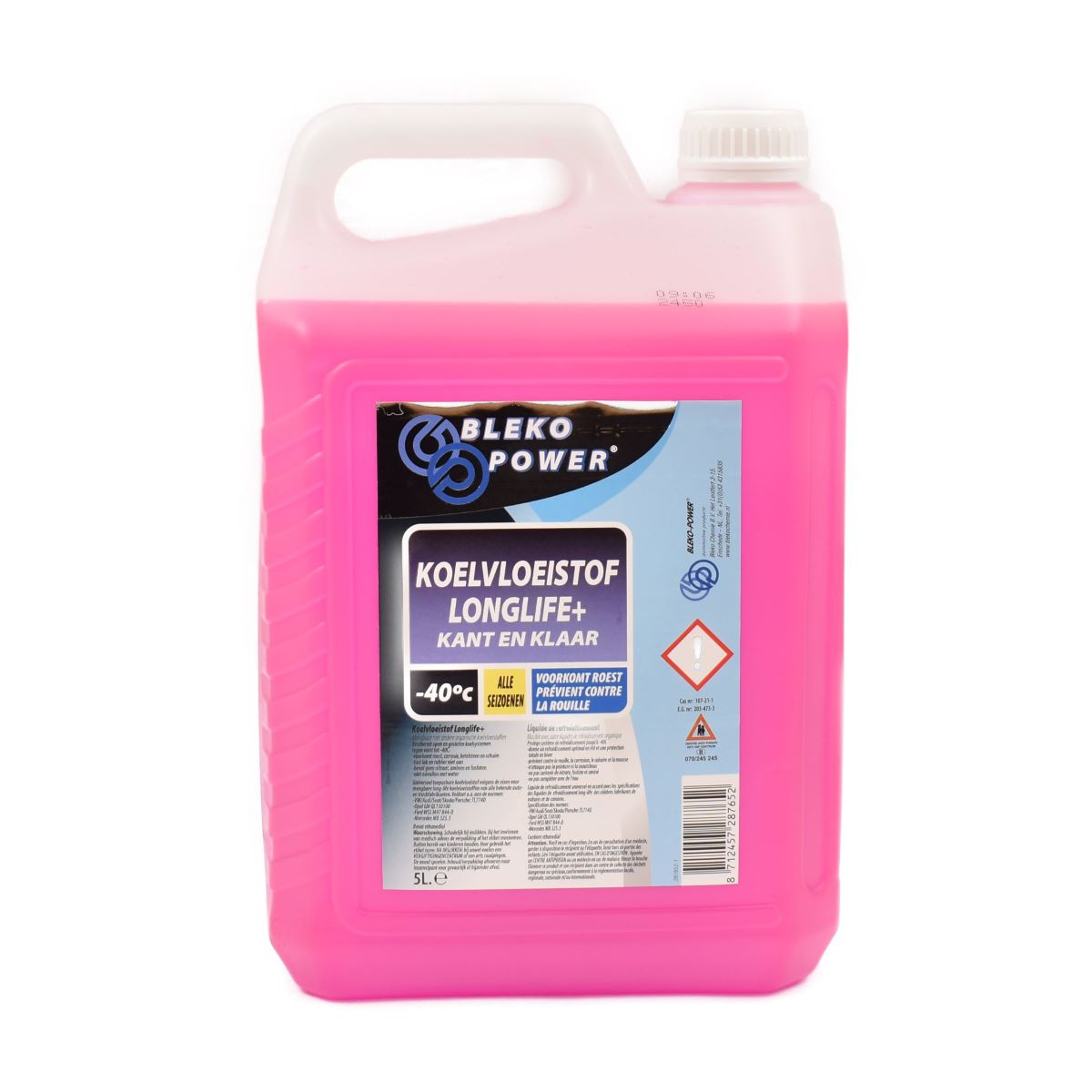 COOLANT 5 LITERS Extra info: Content: 5 liters Ready to use Prevents rust and corrosion Up to -40C Mixable with other coolants