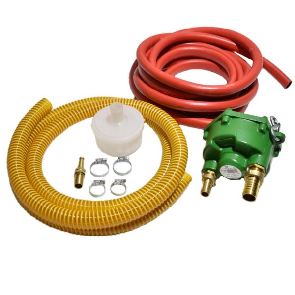 Ferroni Rollenpomp ML 20 + kit Waterpump PTO + hose set Iseki Hinomoto Yanmar Shibaura Mitsubishi JCB Kubota Extra information: for mini-tractors Slides easy on the pto Pumps about 10 cubic meters of water per hour Suitable for irrigation, cleaning machines, pumping liquids, etc content set: 1x pump 1x suction side 30mm 1x pressure side 19mm 1x safety chain 3 meters suction hose 7 meter pressure hose 4x hose clamps 1x nozzle 1x suctionfilter