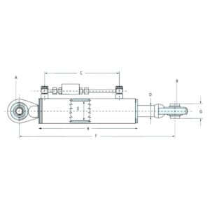 Hydraulic top link with distribution block cat. 1 (460 - 670mm) Extra info: Working length from 460 to 670mm Lifting power 3 tons Pulling power 2 tons Category 1 connection Double-acting cylinder Automatically operating distribution box with non-return valve Stay 100% closed, even with long-term heavy loads Dimensions: A; 19mm W: 19mm C: 210mm D: 30mm E: 50mm F minimum: 460mm F maximum: 670mm G: 44mm Iseki Kubota Hinomoto Yanmar Shibaura Mitsubishi mini tractor Kioti Satoh Noda