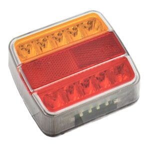 Taillight universal (led) Dimensions: Length: 105mm Width: 100mm Height: 40mm Extra info: City light / Brake light / Indicator light / License plate light Without seeds!